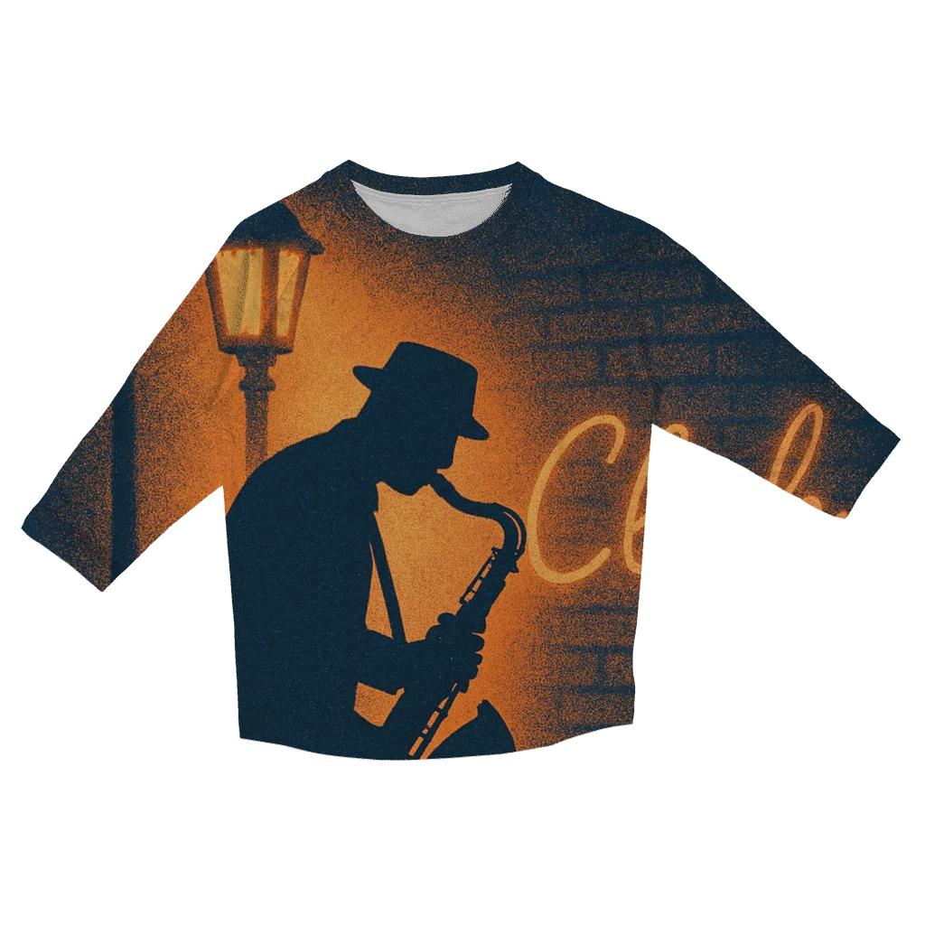 Vintage Jazz Club Night Flyer printed three quarter sleeve shirts