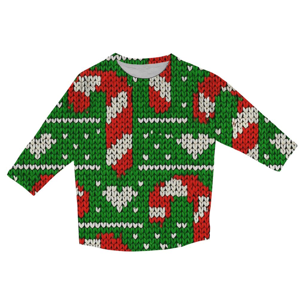 Candy Cane Pixel Parade Design casual three quarter sleeve shirts