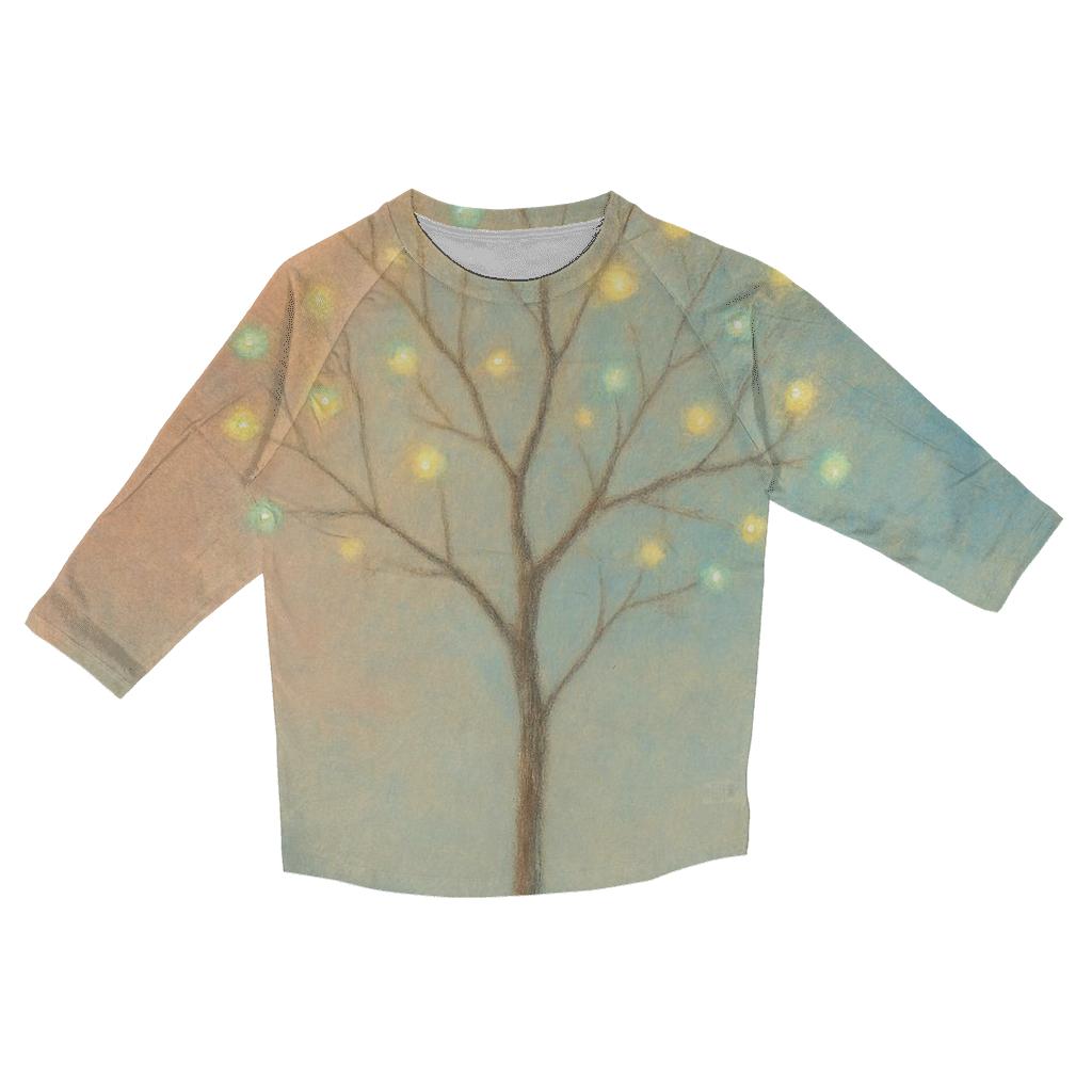 Whispering Tree Of Dawn trendy 3/4 sleeve tops