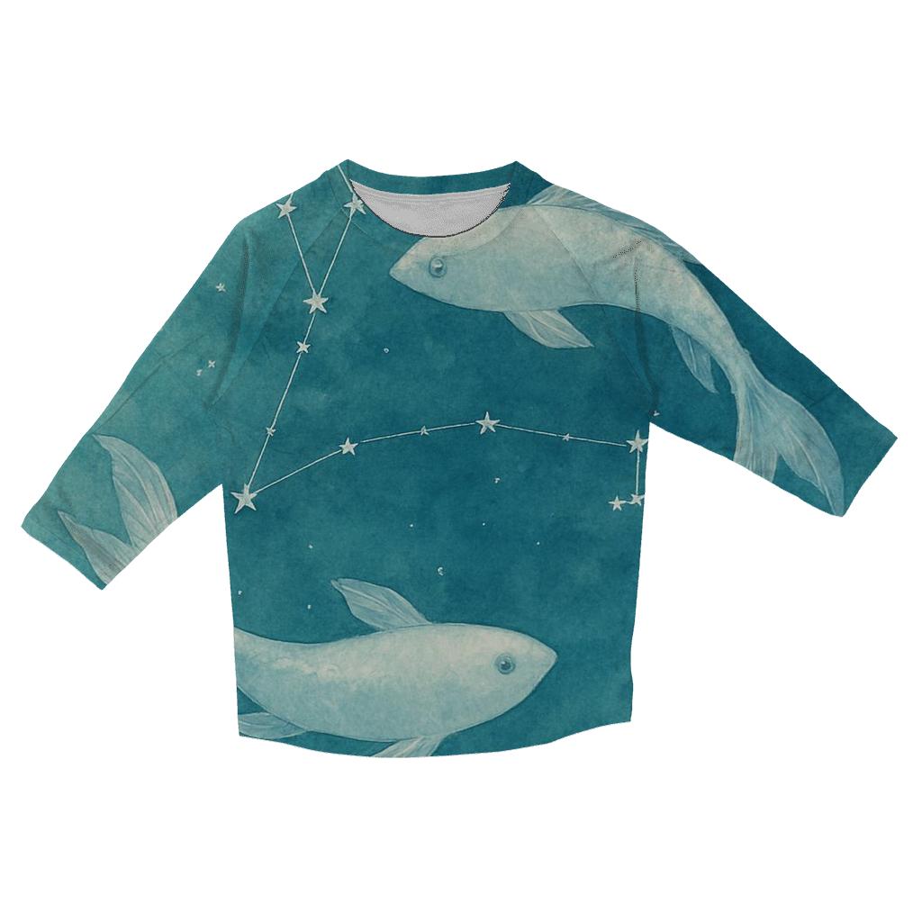 Pisces Dream Tide Constellation custom 3/4 sleeve shirts