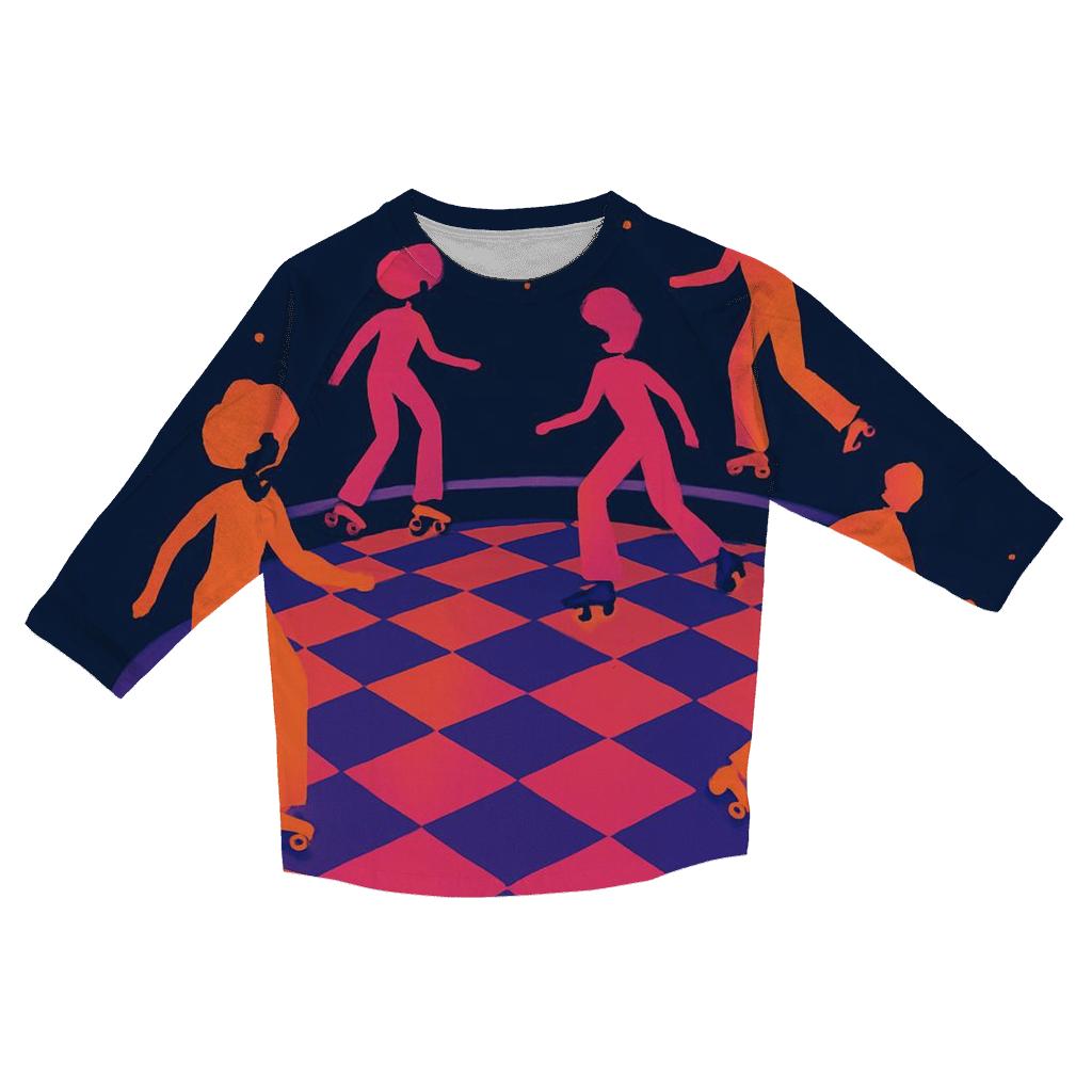 Cosmic Roller Rink casual three quarter sleeve shirts