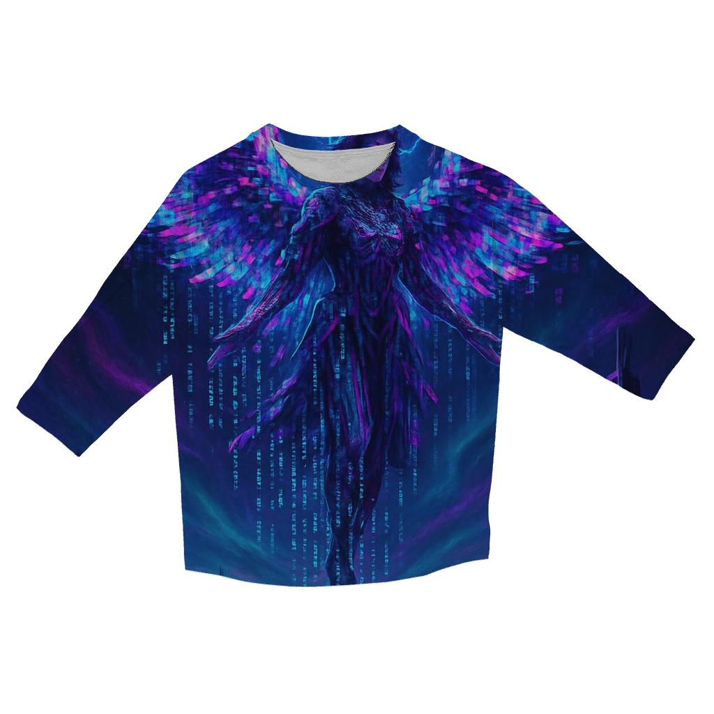 Glitch Winged Messenger designer 3/4 sleeve blouses