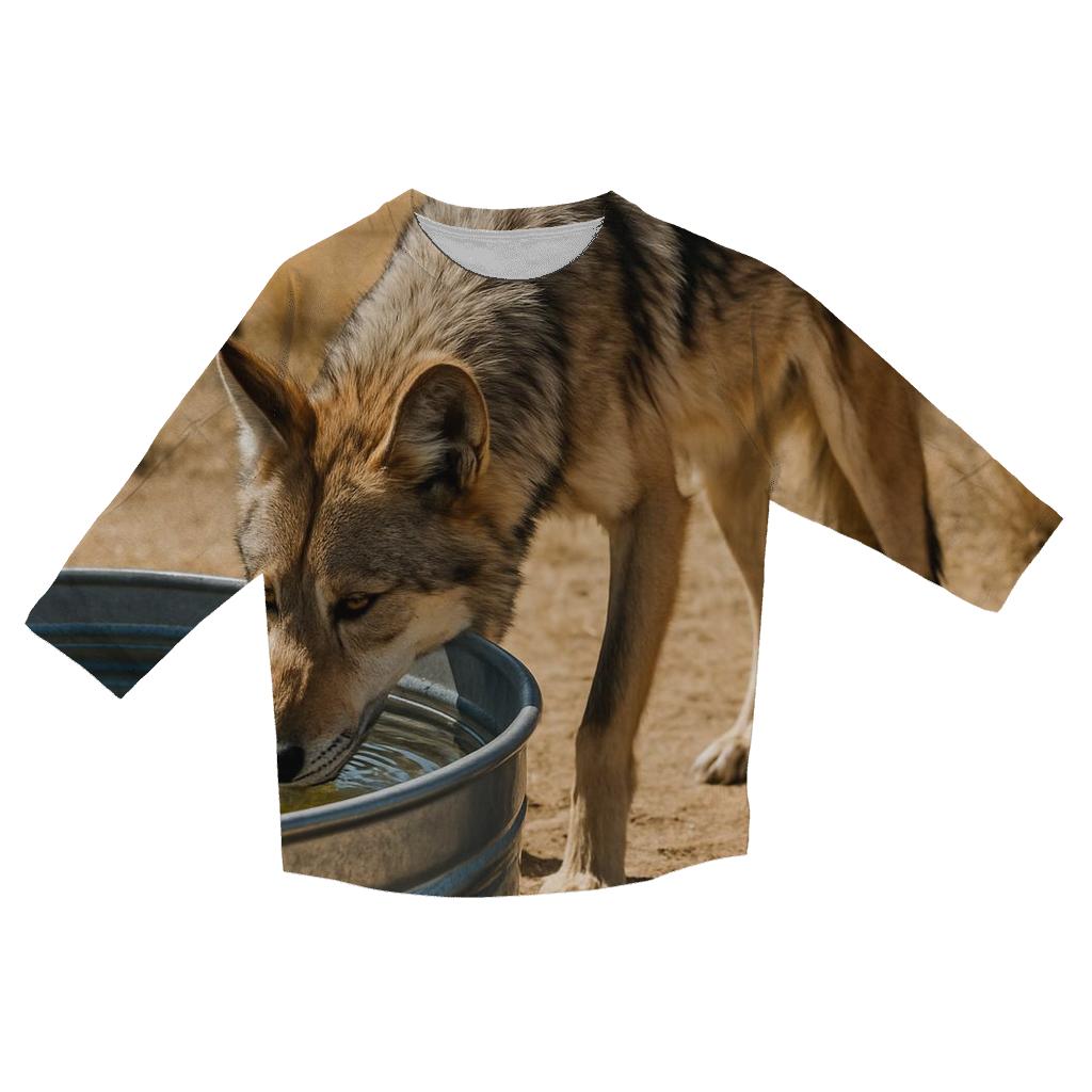 Mexican Wolf At Desert Water Trough personalized 3/4 sleeve tees