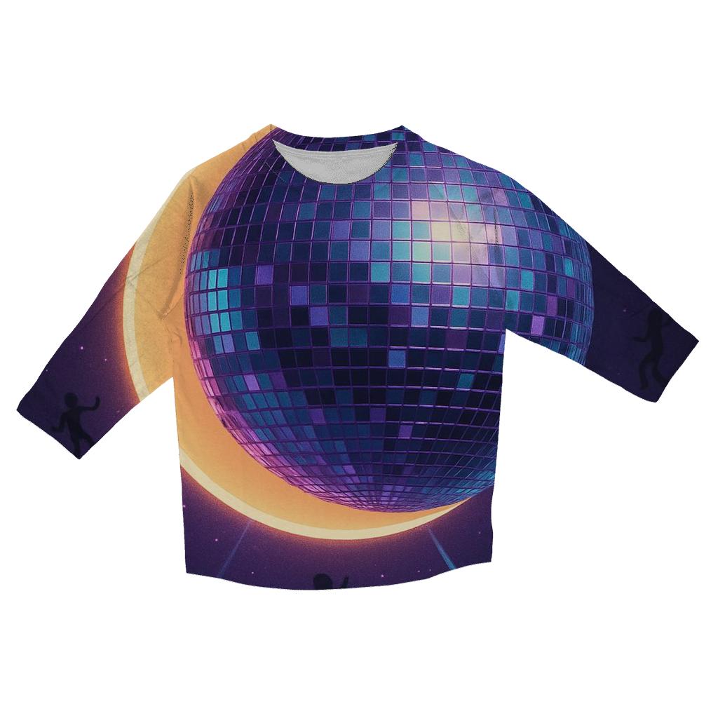 Holographic Disco Eclipse trendy 3/4 sleeve tops