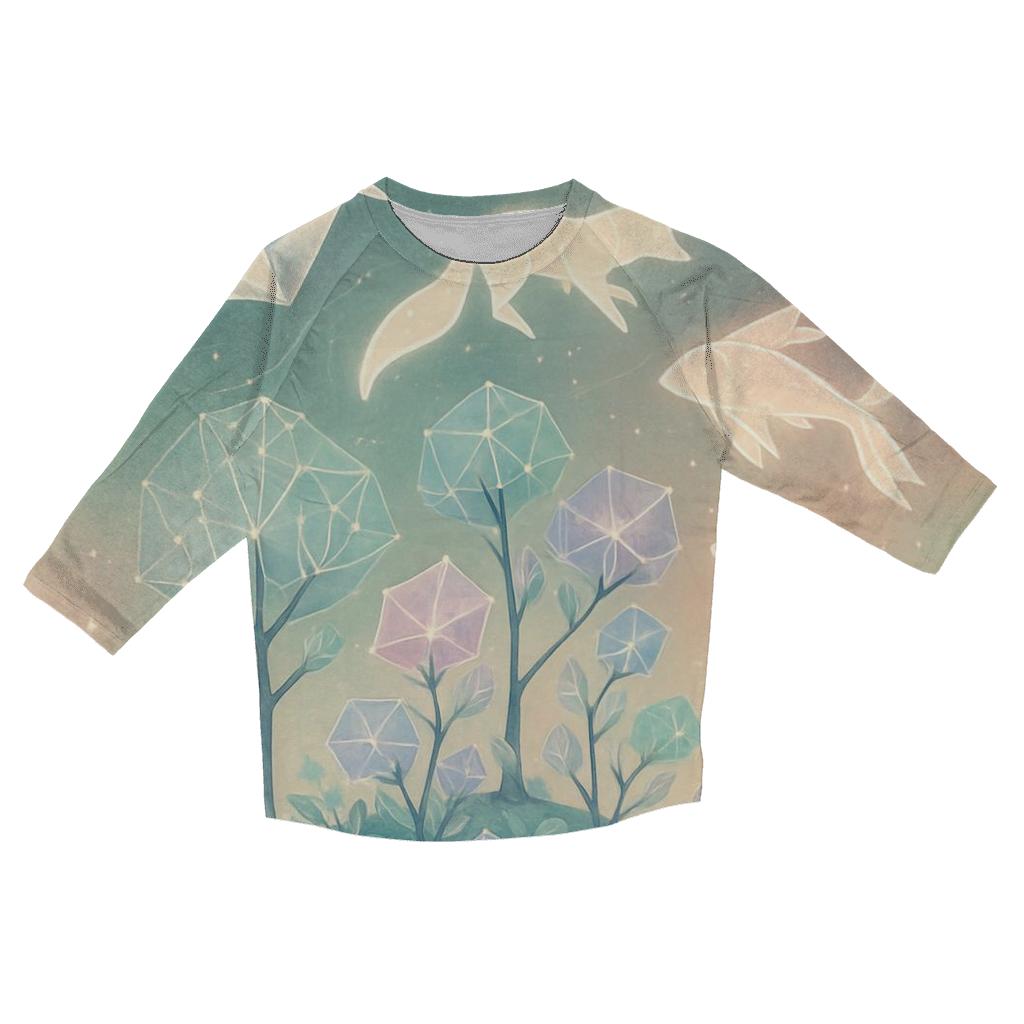 Quantum Origami Garden designer 3/4 sleeve blouses