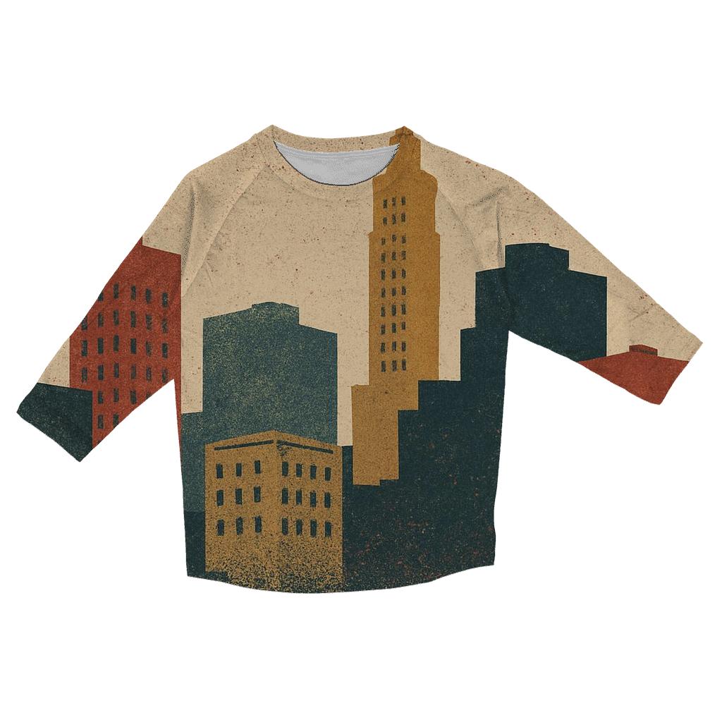 Analog Noise Skyline printed three quarter sleeve shirts