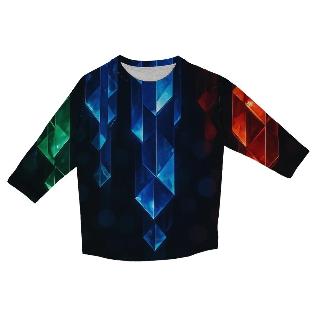 Midnight Prism Cascade trendy 3/4 sleeve tops
