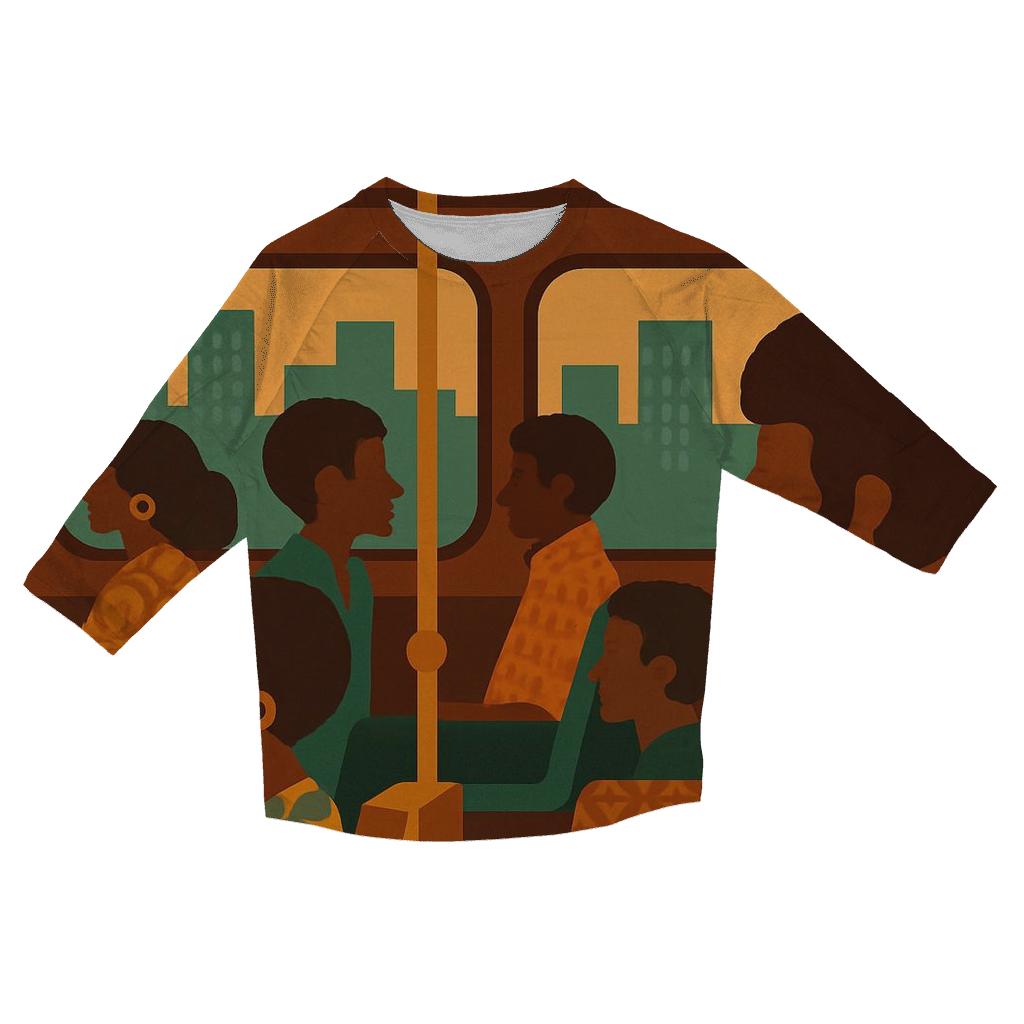 Funky City Bus Ride custom 3/4 sleeve shirts