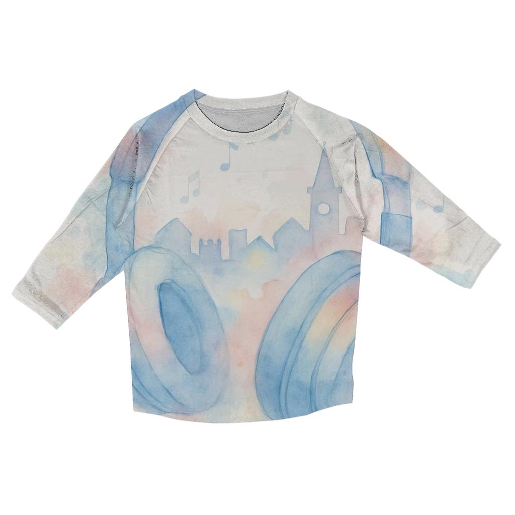 Watercolor Headphone Daydream personalized 3/4 sleeve tees