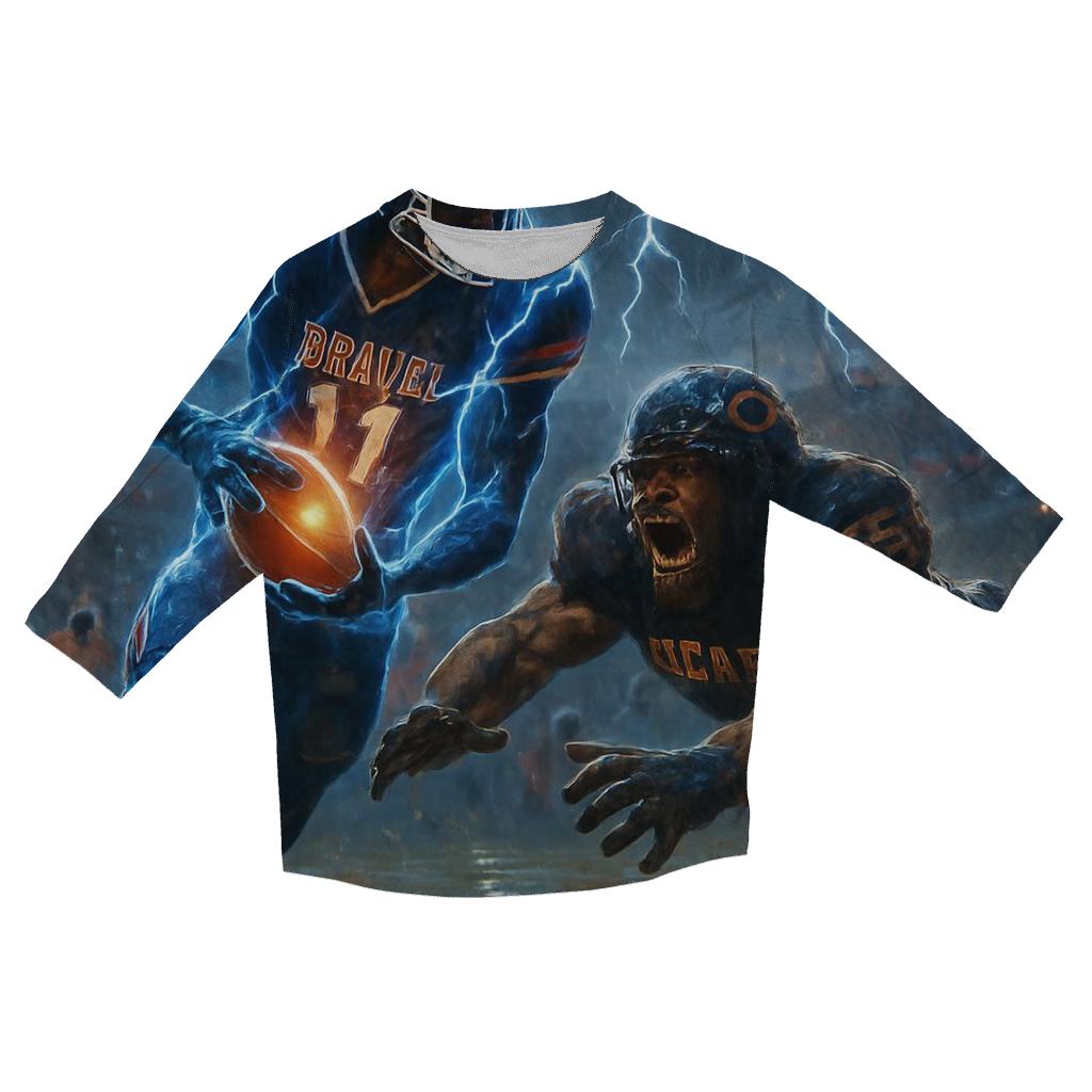 Thunderstorm Over The Rivalry Field trendy 3/4 sleeve tops