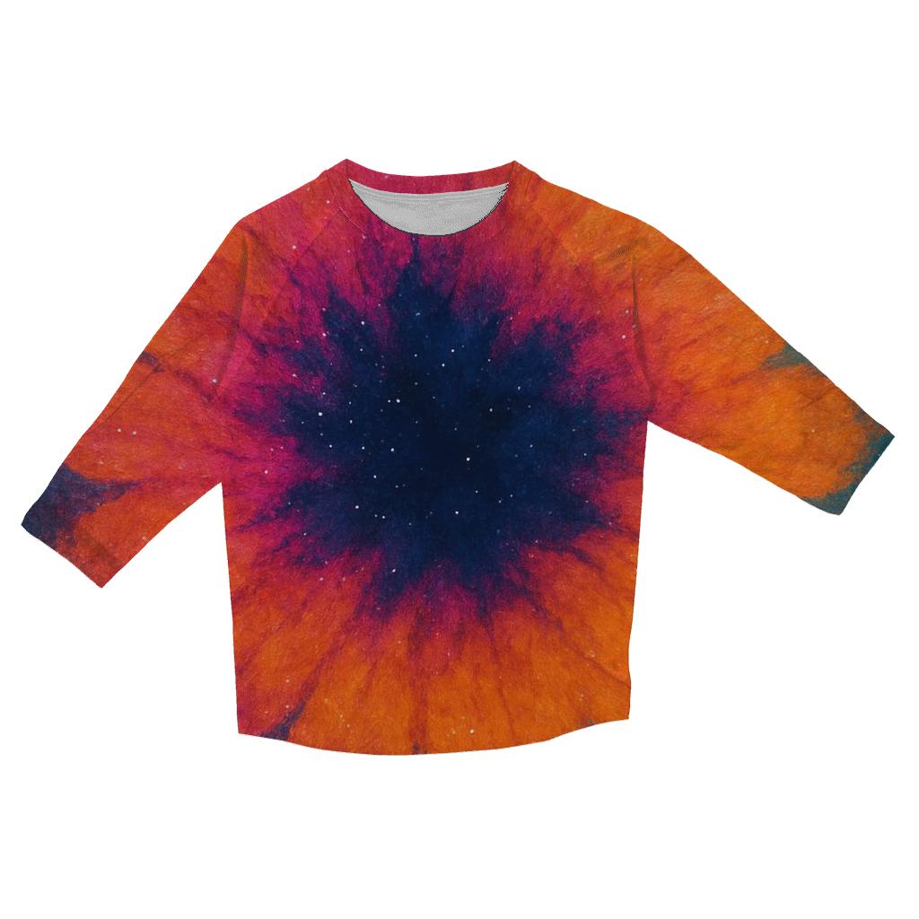 Cosmic Coral Bloom stylish quarter sleeve tops