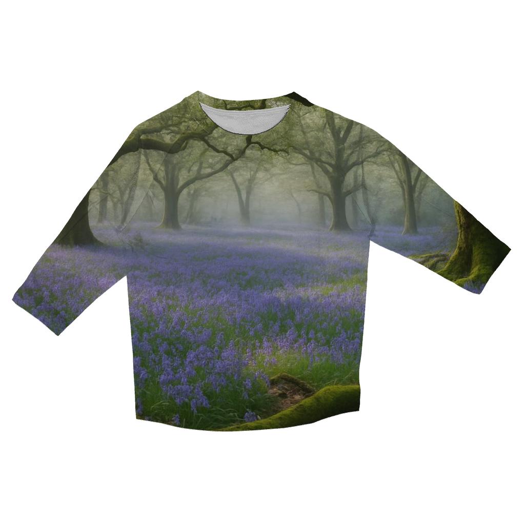 Bluebells Beneath Ancient Oak Canopy cotton quarter sleeve shirts