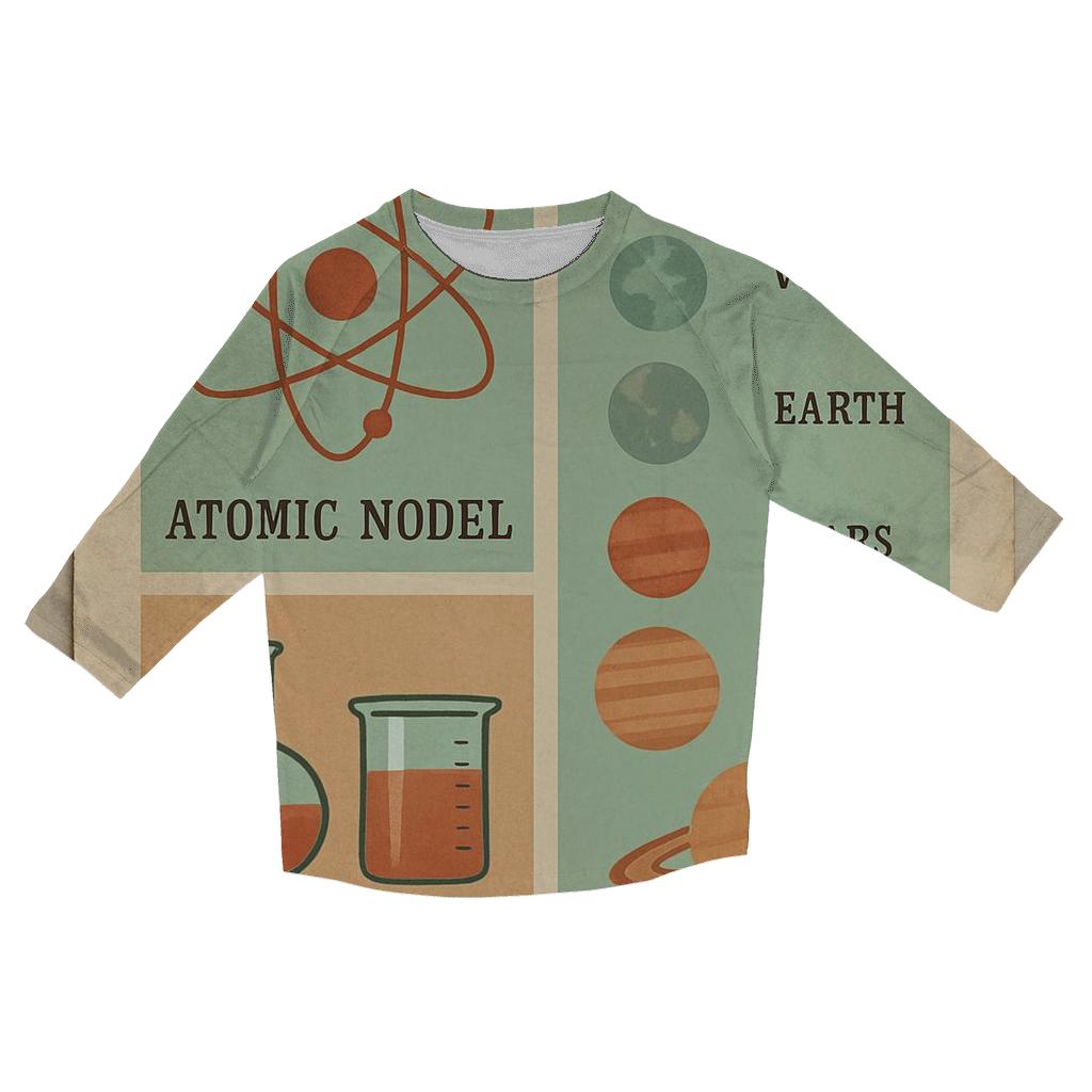 Retro Science Classroom Diagram Poster personalized 3/4 sleeve tees