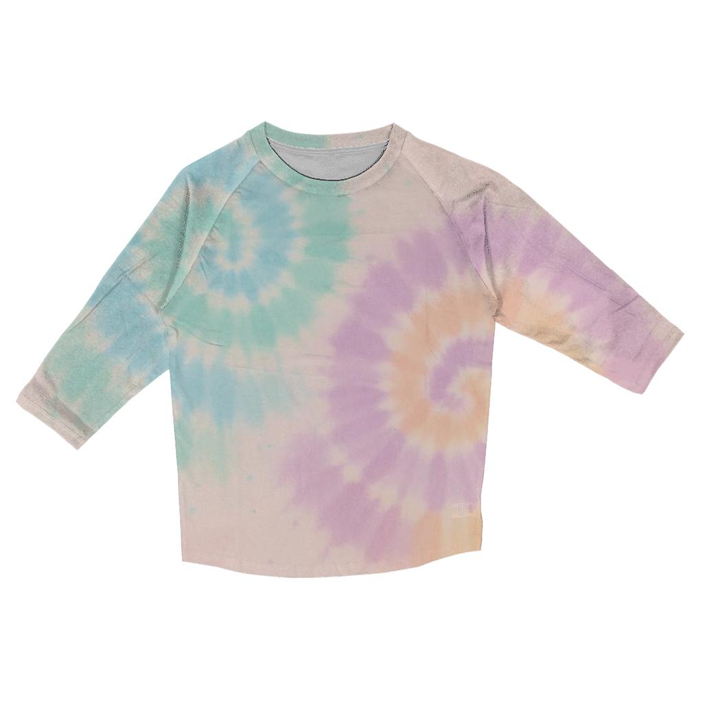 Candy Cloud Pastel Spiral Duo casual three quarter sleeve shirts