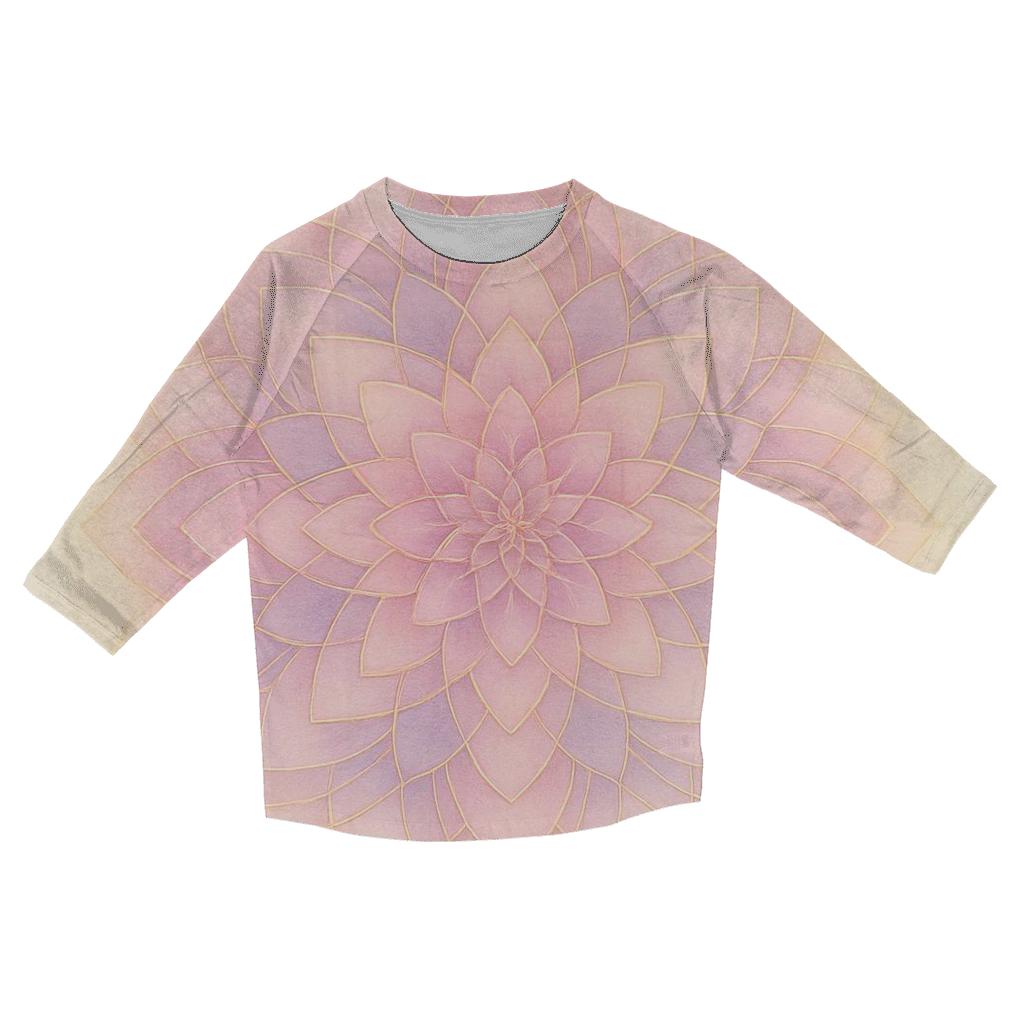 Radiant Petal Mandala casual three quarter sleeve shirts