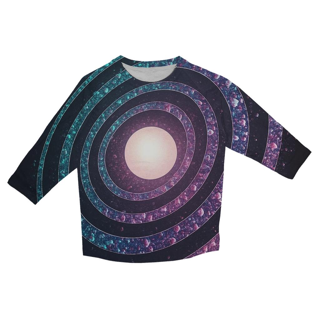 Iridescent Orbit Rings fashion 3/4 sleeve shirts