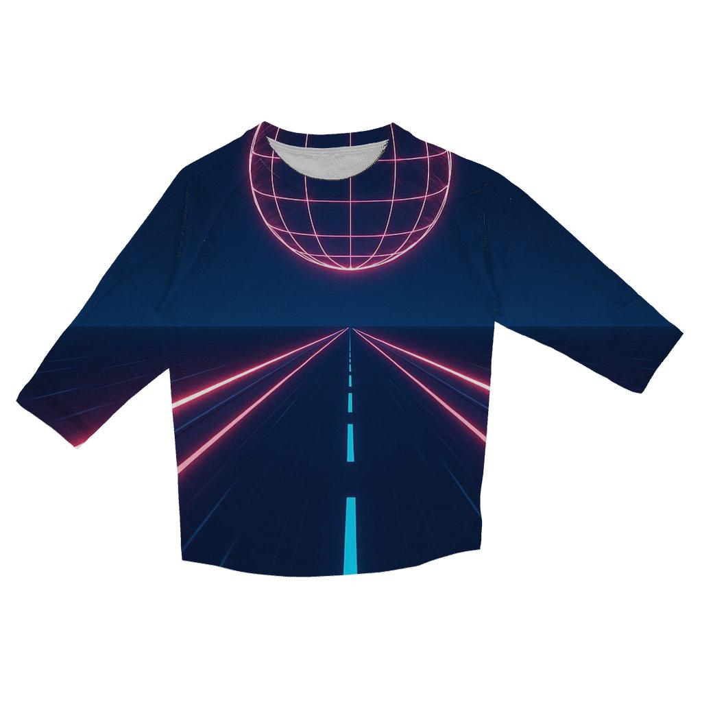 Neon Highway Night Run designer 3/4 sleeve blouses