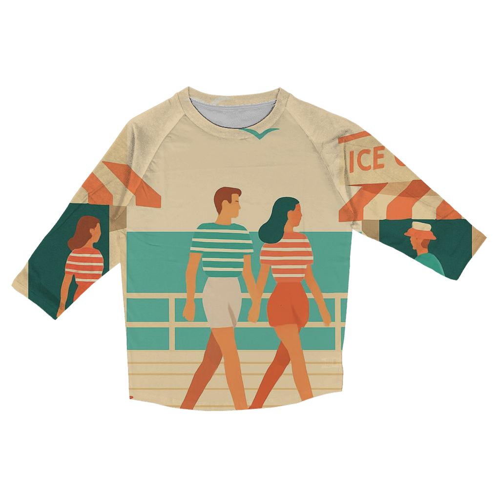 Seaside Boardwalk Stroll stylish quarter sleeve tops