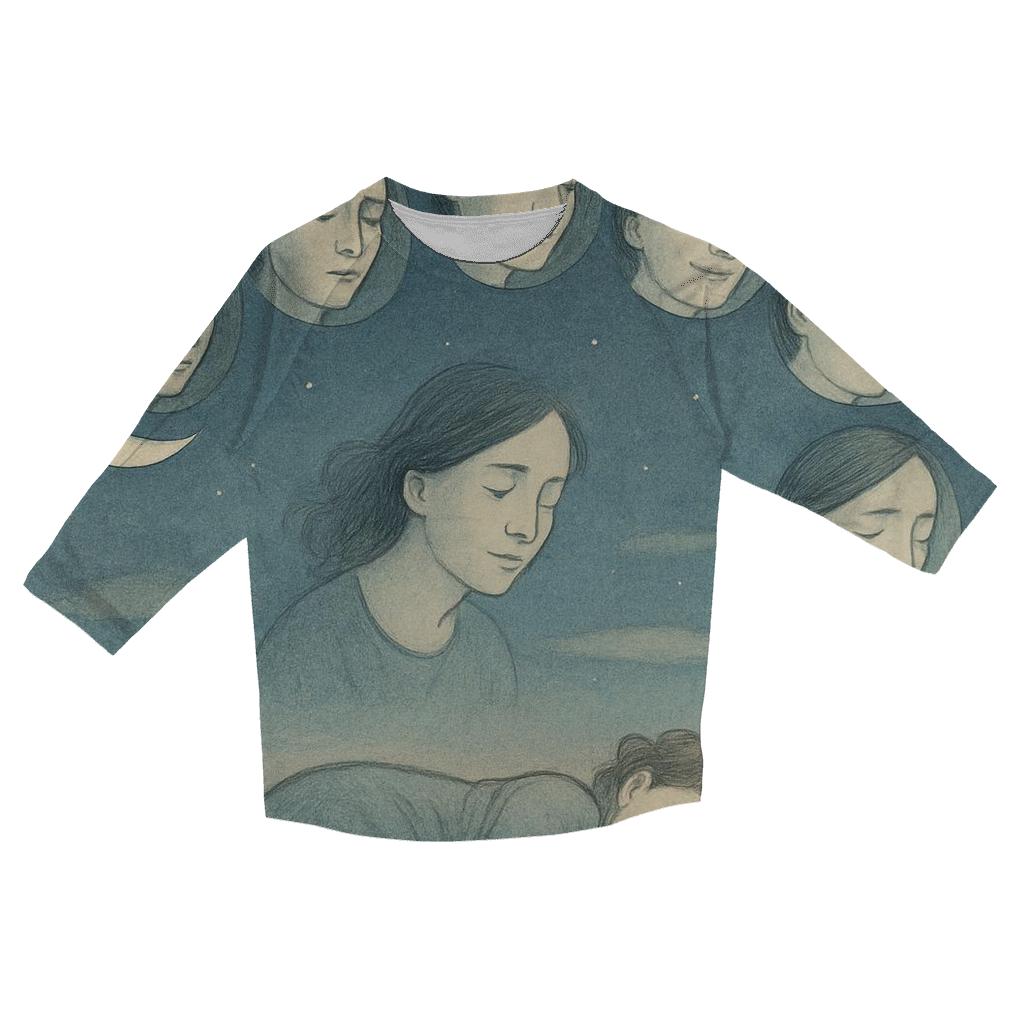 Moon Phases Of Her Unseen Emotions trendy 3/4 sleeve tops