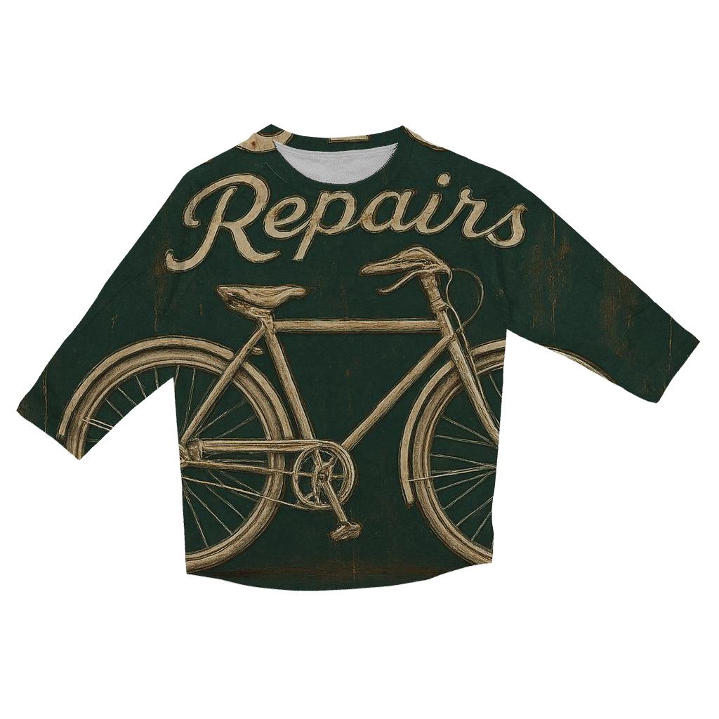 Antique Bicycles Repair Shop Sign custom 3/4 sleeve shirts