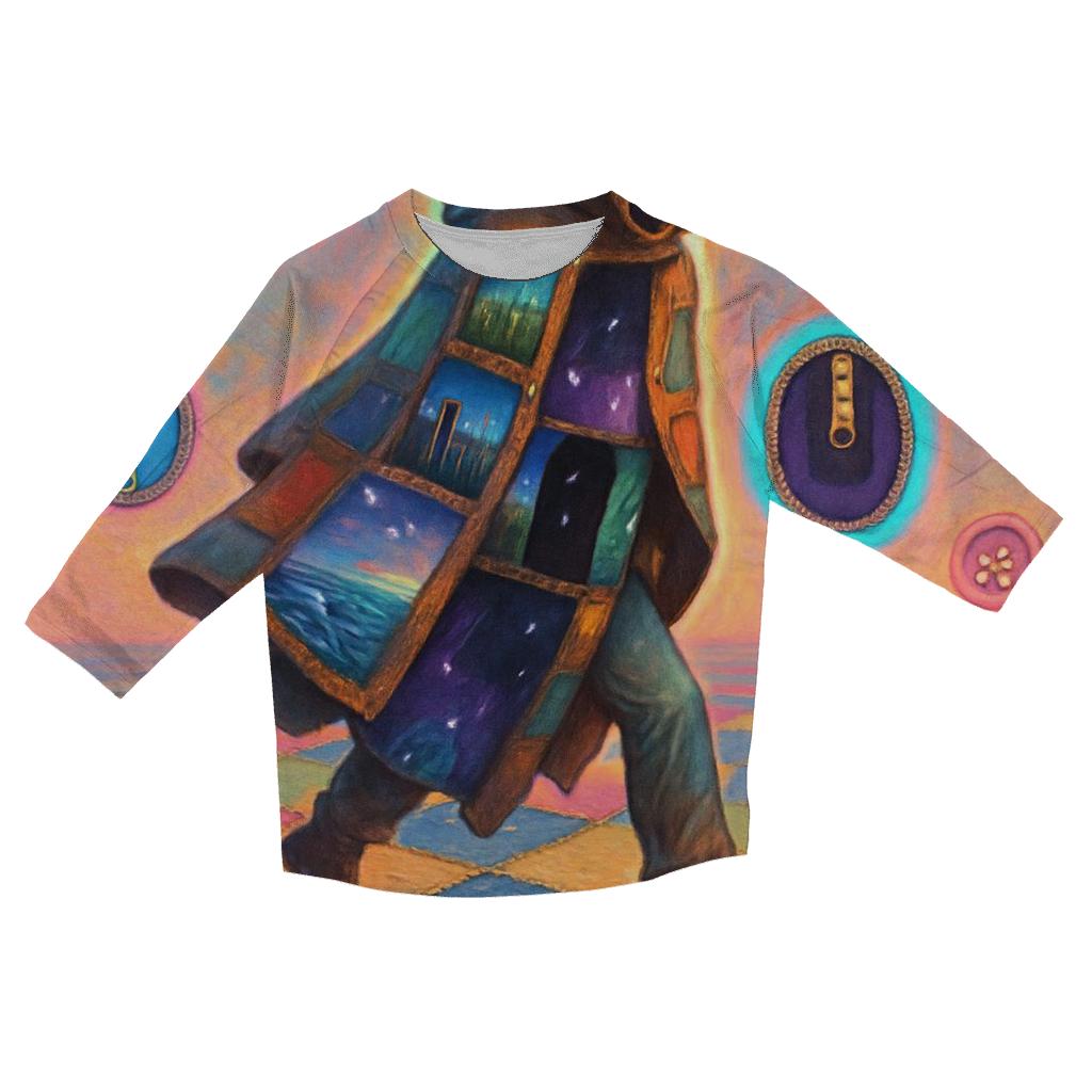 Patchwork Portal Walker stylish quarter sleeve tops