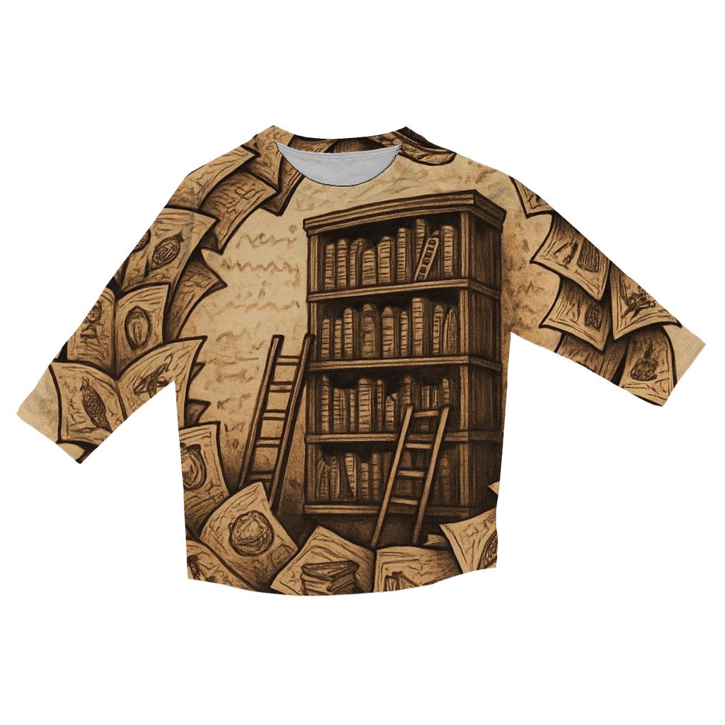 Library Of Turning Pages Ouroboros fashion 3/4 sleeve shirts