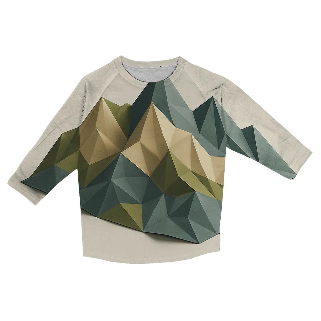 Digital Origami Terrain designer 3/4 sleeve blouses