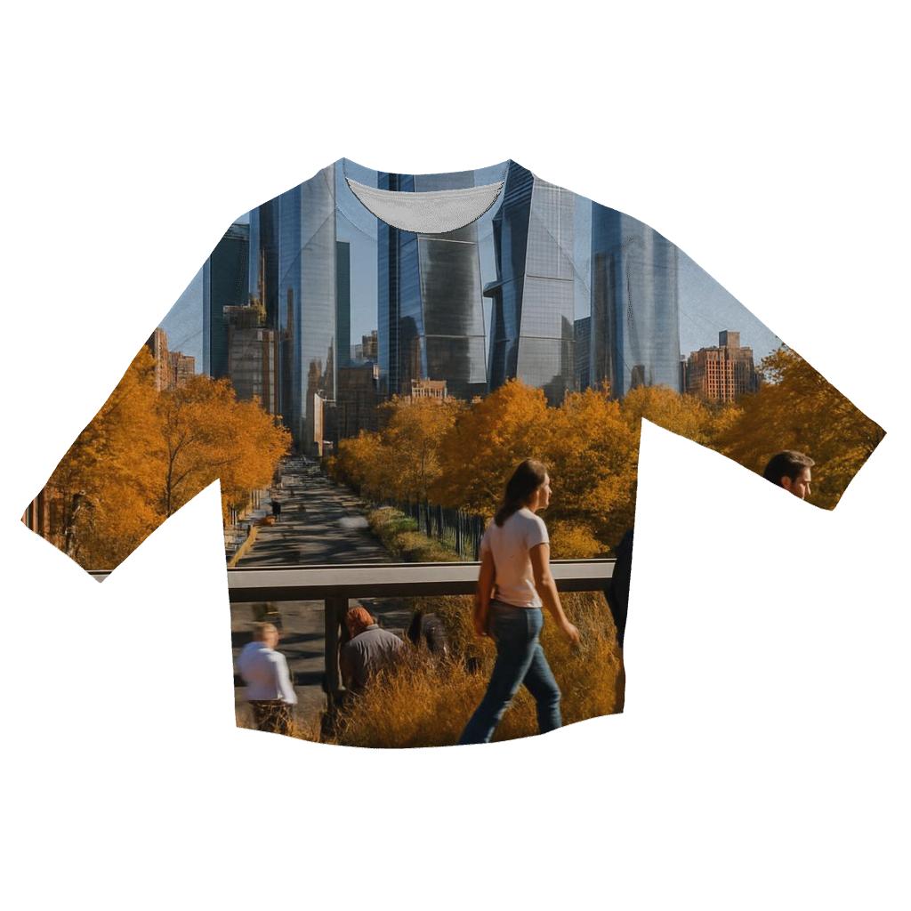 High Line Overlook Toward Hudson Yards custom 3/4 sleeve shirts