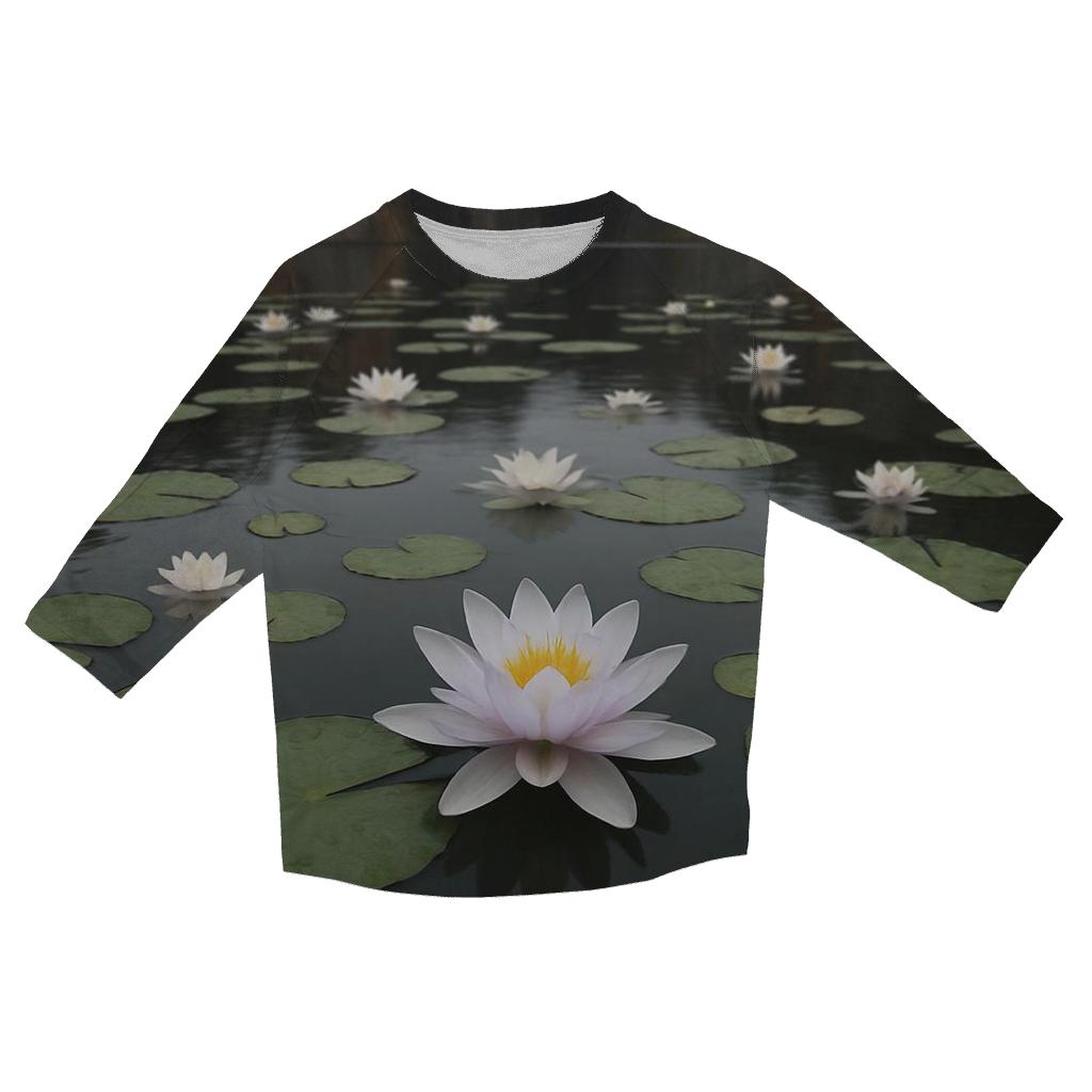 Water Lilies In An Abandoned Quarry Pool custom 3/4 sleeve shirts