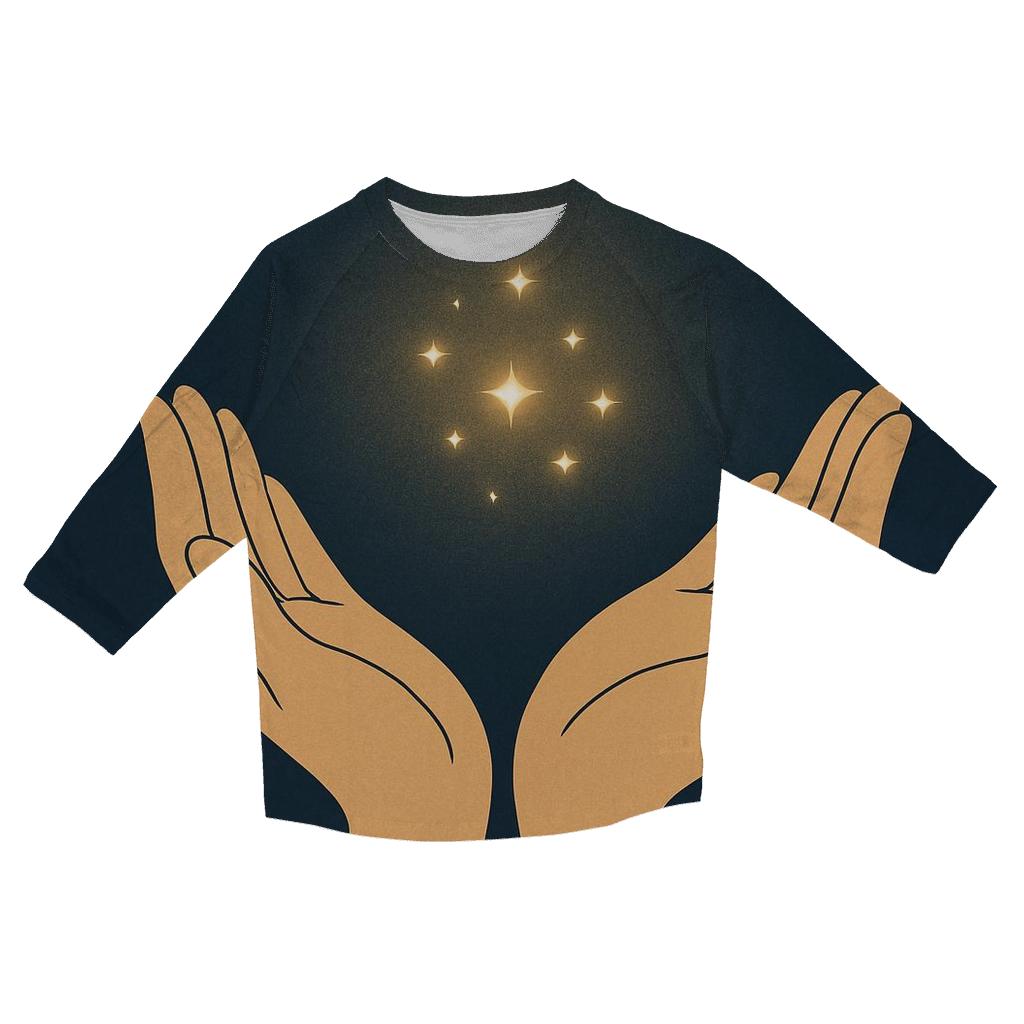 Hands Cradling Starlight casual three quarter sleeve shirts