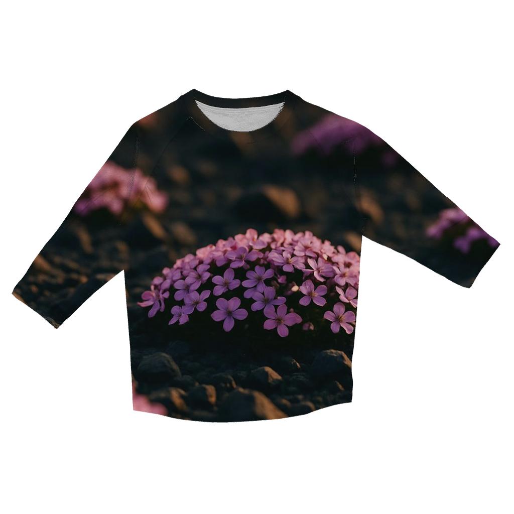 Icelandic Moss Campion On Volcanic Gravel custom 3/4 sleeve shirts