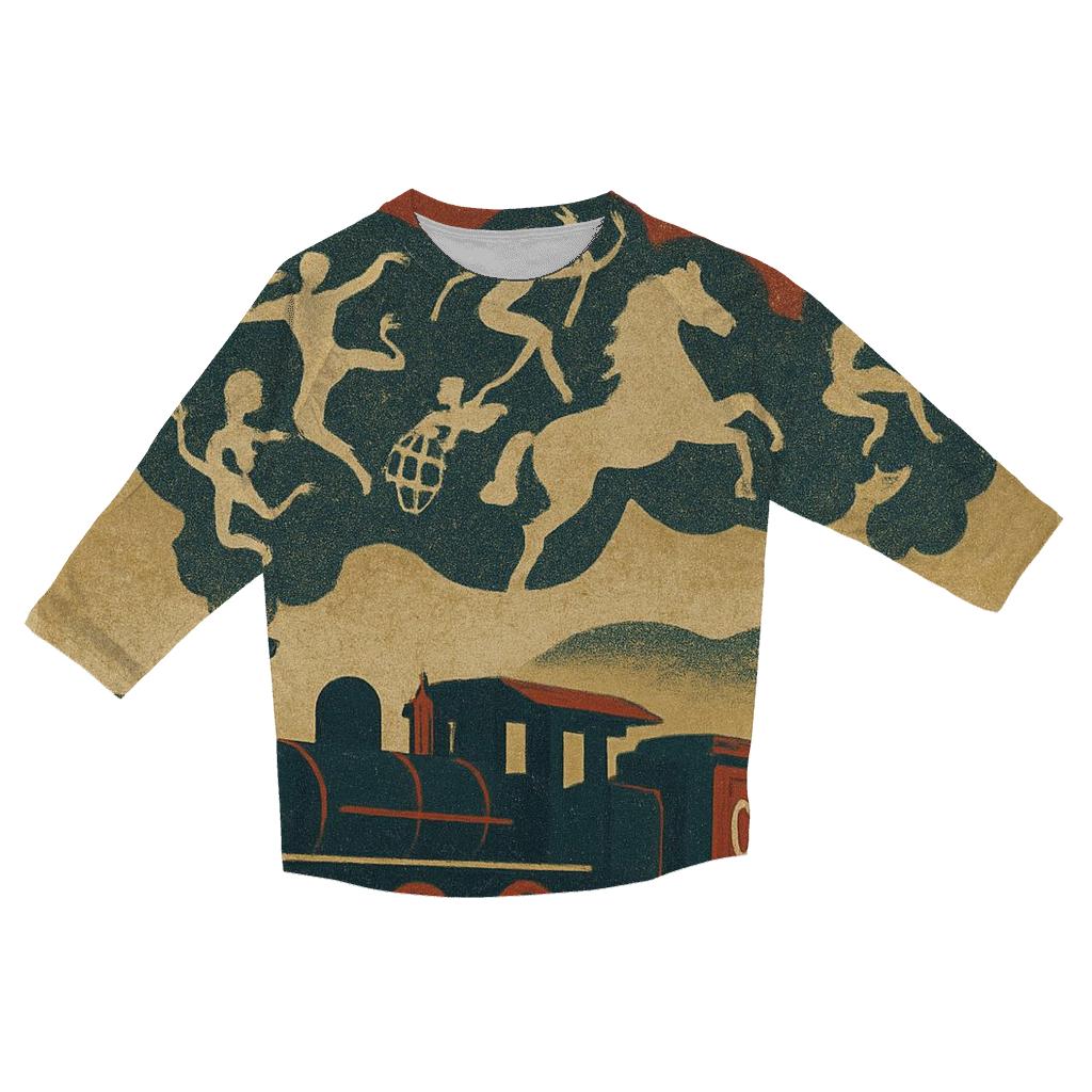 Vintage Circus Train Travel Poster fashion 3/4 sleeve shirts