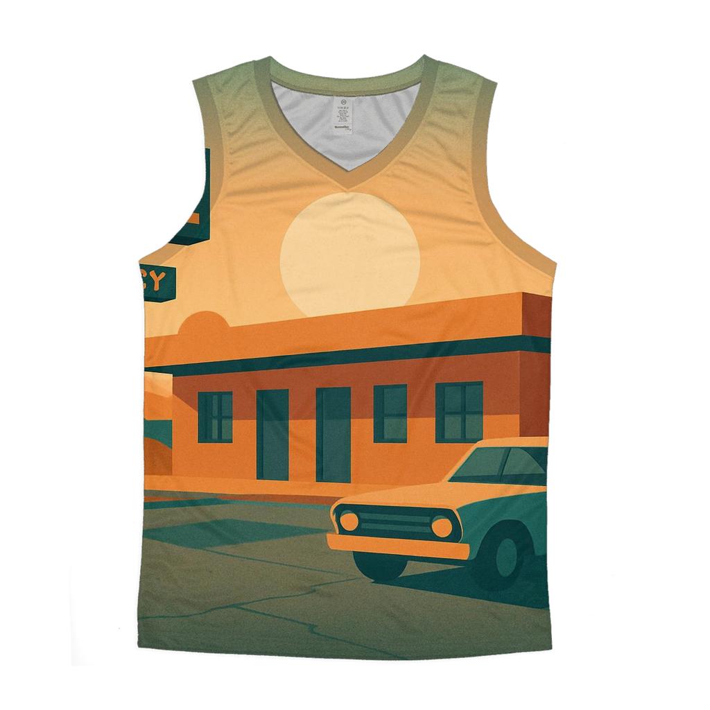 Sunwashed Desert Motel graphic print tank tops