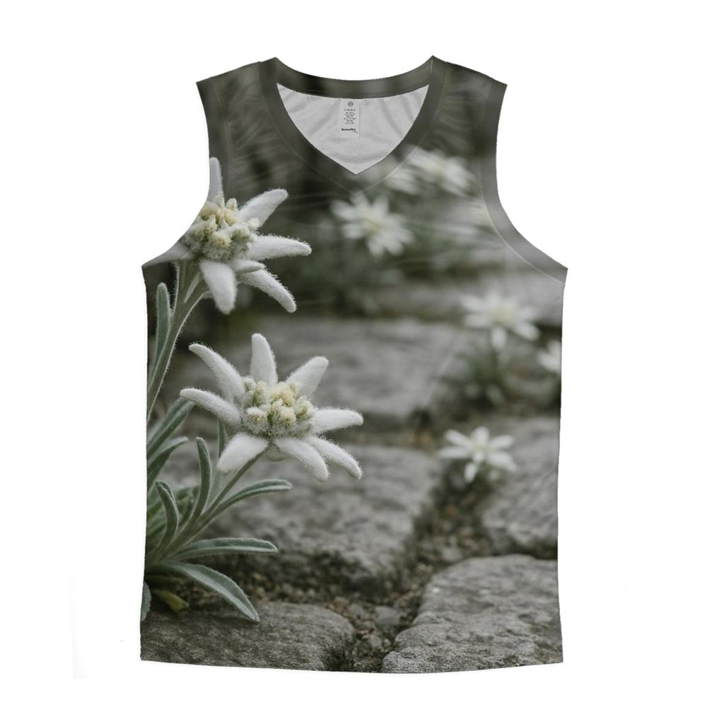 Alpine Edelweiss On Ancient Stone Path designer workout tanks