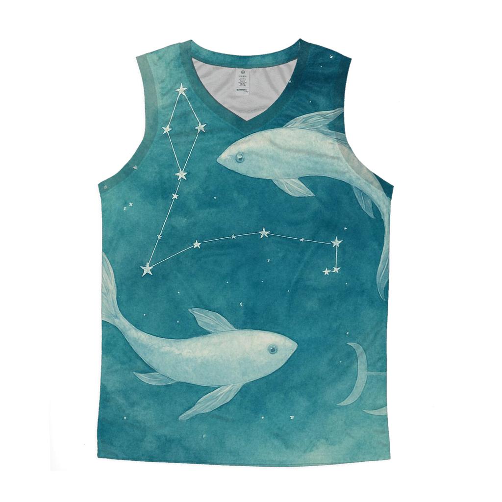 Pisces Dream Tide Constellation graphic print tank tops