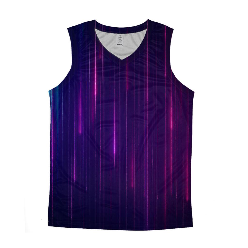 Neon Rainfall Spectrum graphic print tank tops