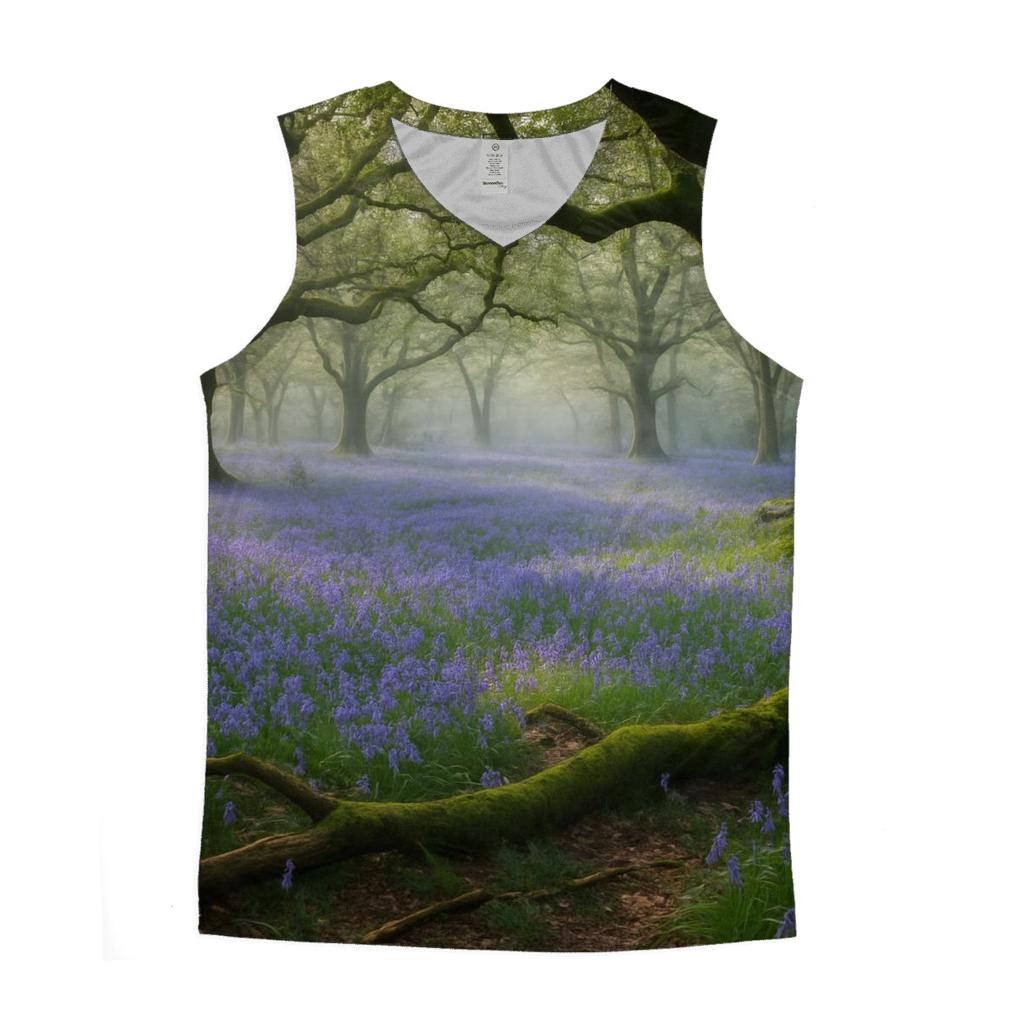 Bluebells Beneath Ancient Oak Canopy trendy fitted tank tops