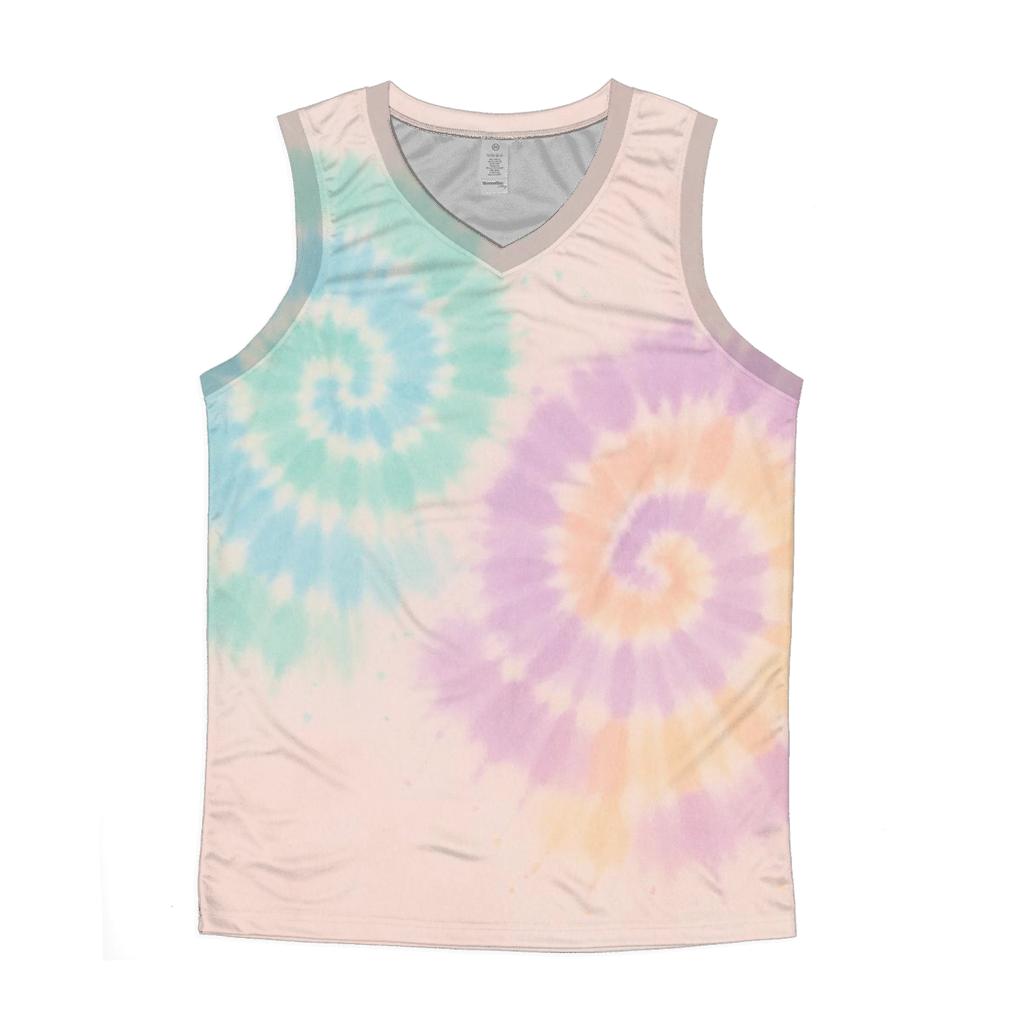 Candy Cloud Pastel Spiral Duo personalized athletic tanks