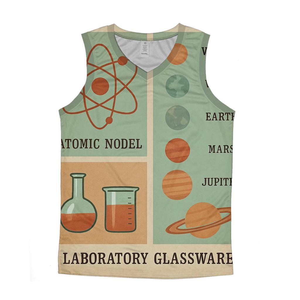 Retro Science Classroom Diagram Poster casual summer tank tops