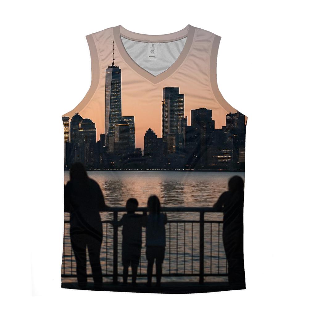 Financial District Skyline From Staten Island Esplanade personalized athletic tanks