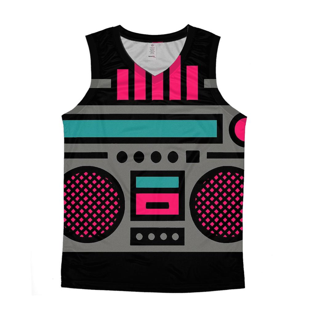 Chromatic Boom Box Block designer workout tanks