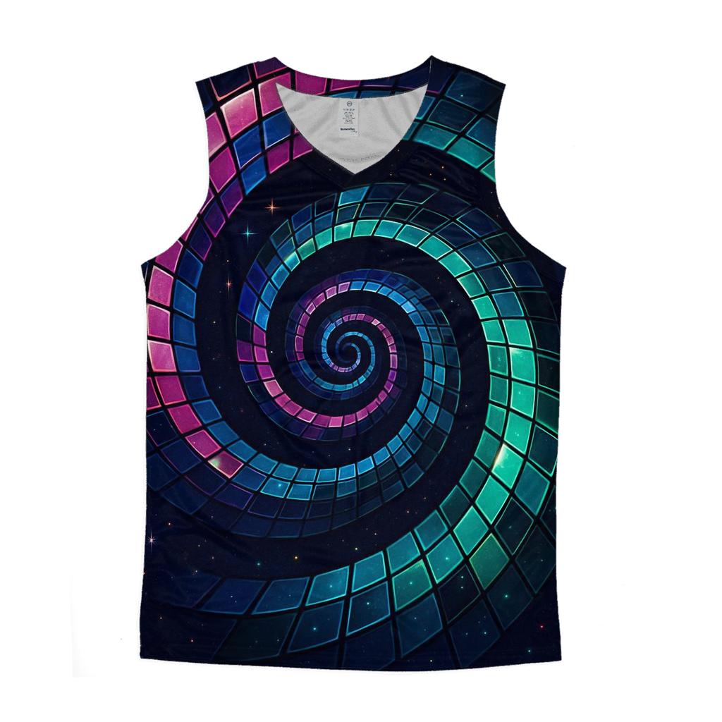 Crystalline Disco Spiral trendy fitted tank tops