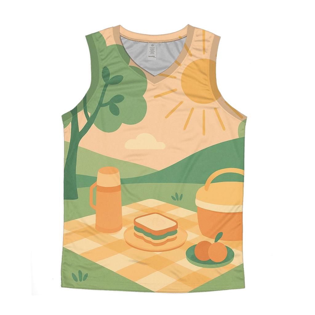 Vintage Picnic Meadow stylish racerback tanks