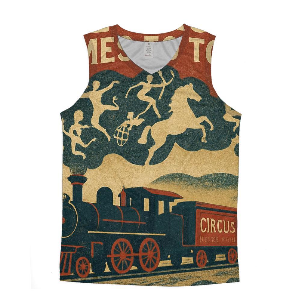 Vintage Circus Train Travel Poster designer workout tanks