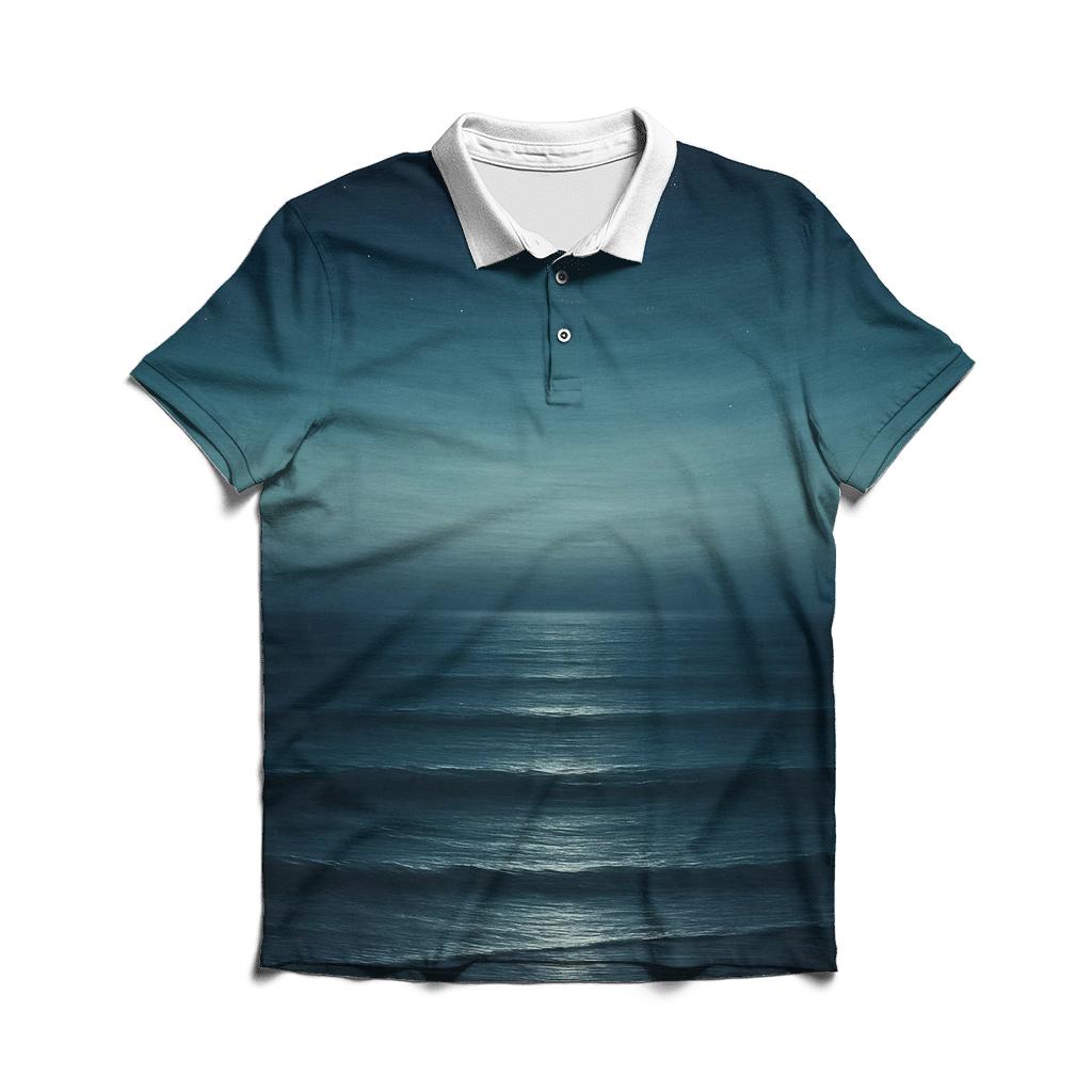 Lunar Tide Horizon embroidered polo tops