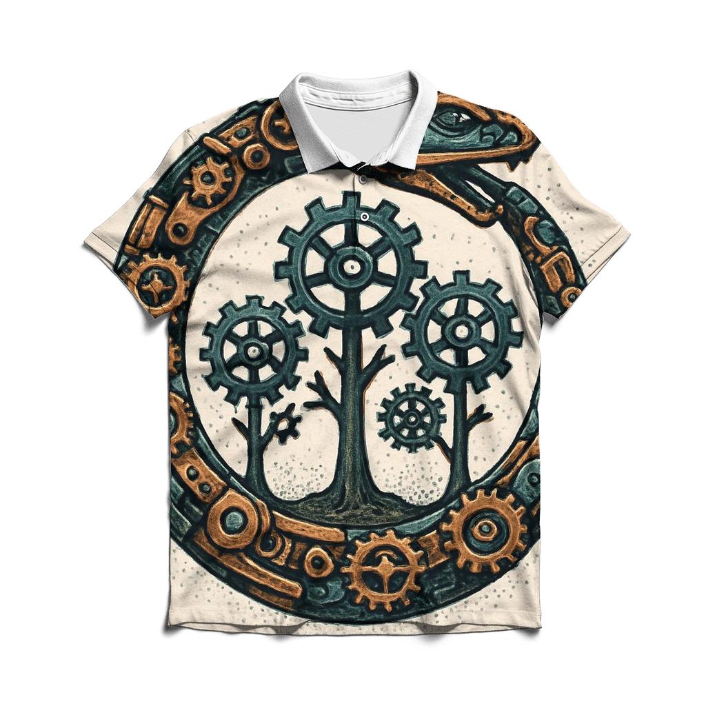 Clockwork Forest Ouroboros classic pique polos