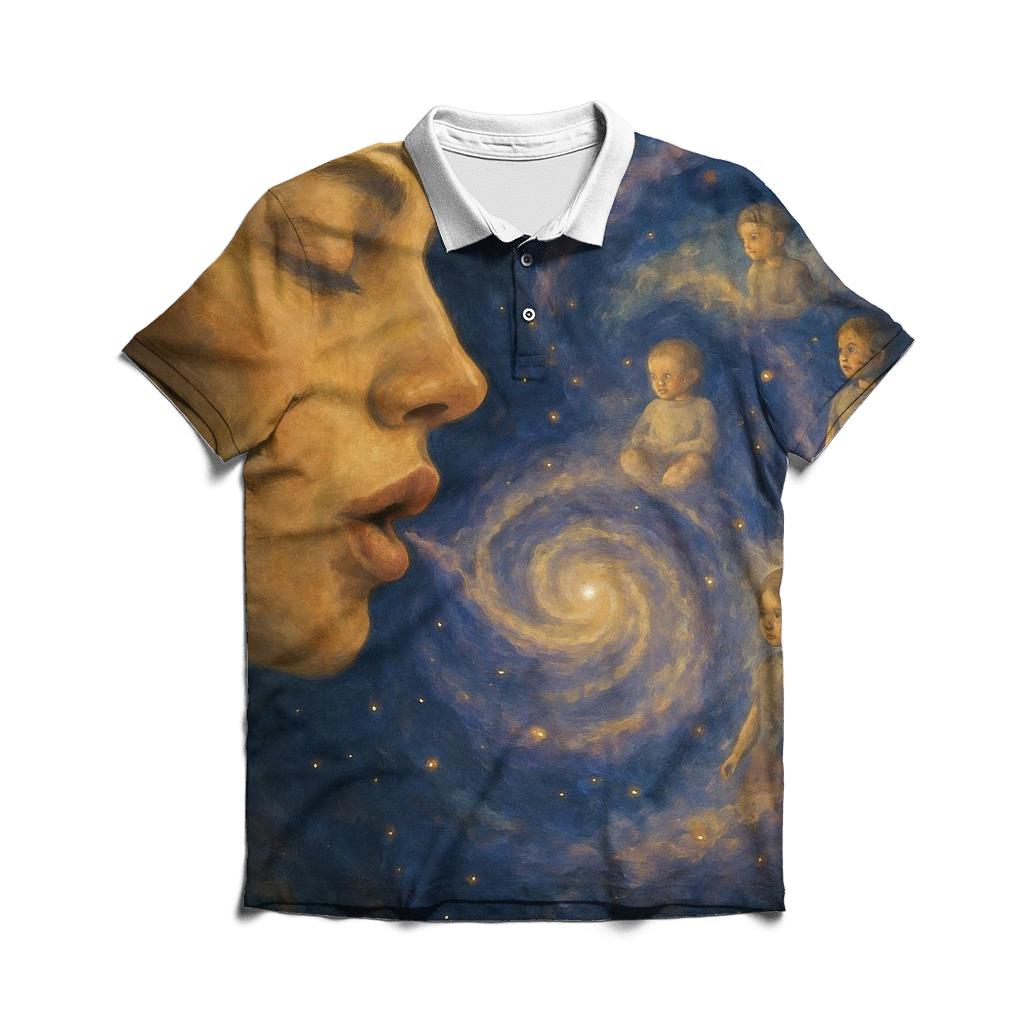 Galaxy Within Her Gentle Lullaby personalized polo shirts