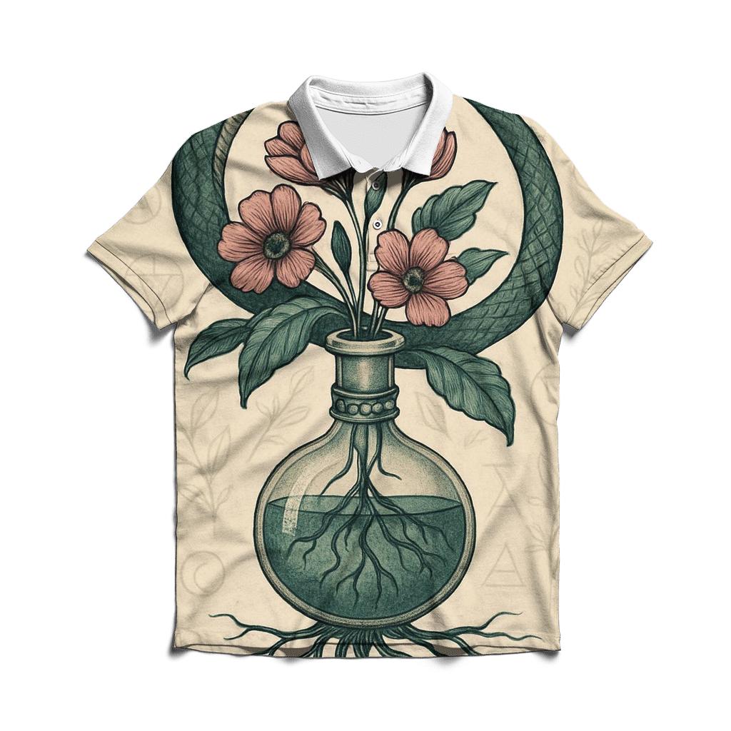 Alchemical Garden Ouroboros casual sports polo shirts