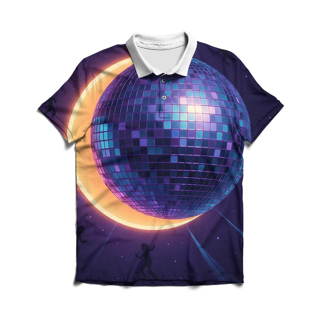 Holographic Disco Eclipse personalized polo shirts