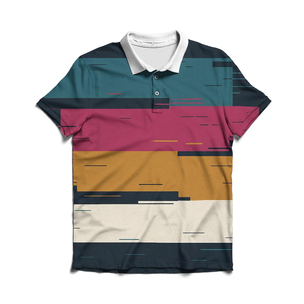 Analog Glitch Bars custom polo shirts